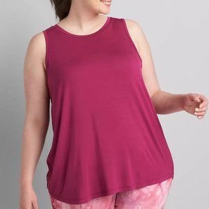V-Back High Neck Tank - Raspberry